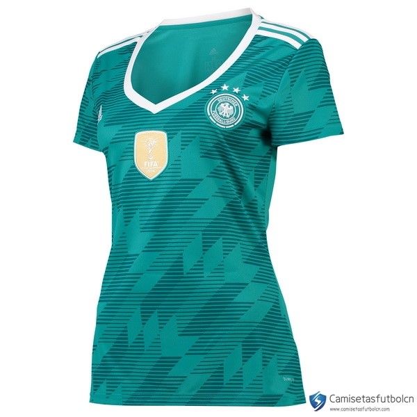 Camiseta Seleccion Alemania Mujer Segunda equipo 2018 Verde